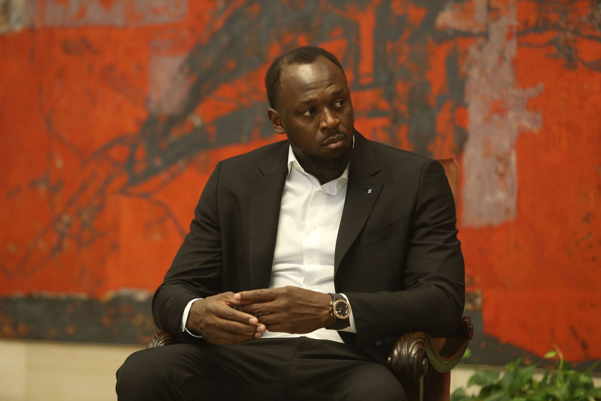 Usain Bolt at the Serbia Palace in Belgrade. (Photo via Getty Images)